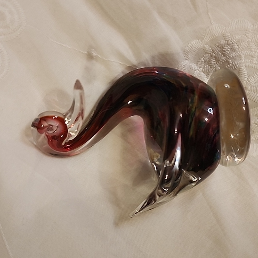 Elegant Multicolor Glass Swan Figurine